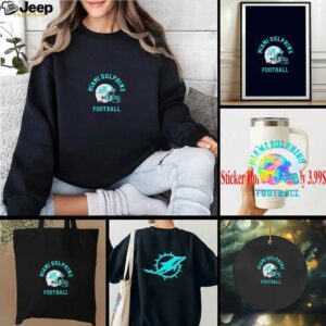 Miami Dolphins Football Helmet Logo 2 sided t shirt