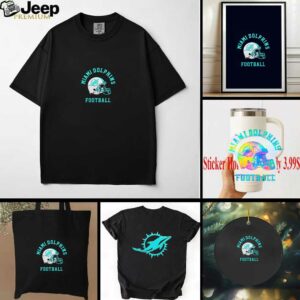 Miami Dolphins Football Helmet Logo 2 sided t shirt
