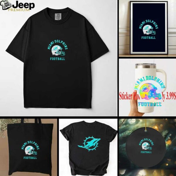 Miami Dolphins Football Helmet Logo 2 sided t shirt