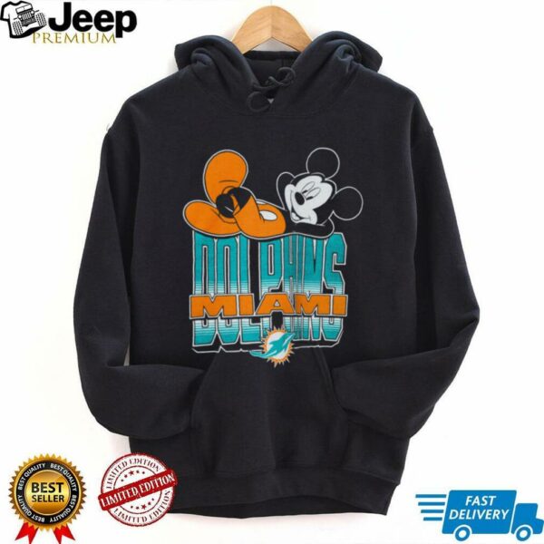 Miami Dolphins Mickey at Quarterback Disney Vintage Football T Shirt