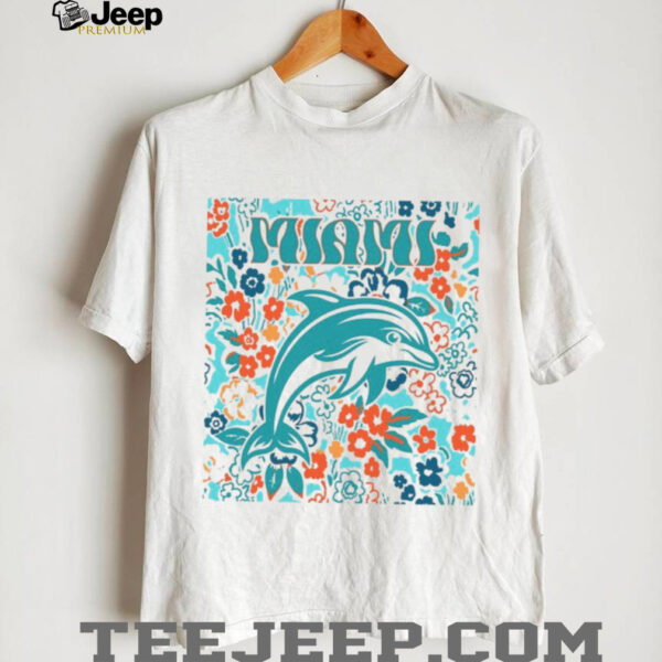 Miami Team Mascot Floral Spirit Game Day Abstract Flower Football Sports Shirt