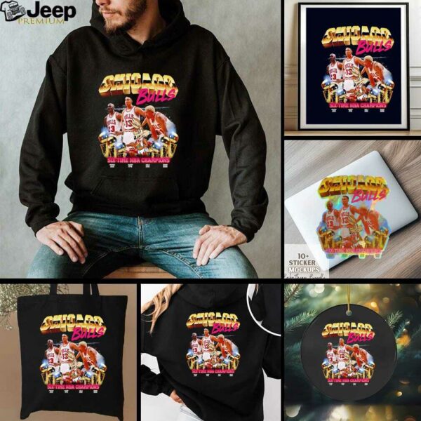 Michael Jordan x Scottie Pippen x Dennis Rodman x Wile E. Coyote Chicago Bulls Six Time NBA Champions shirt