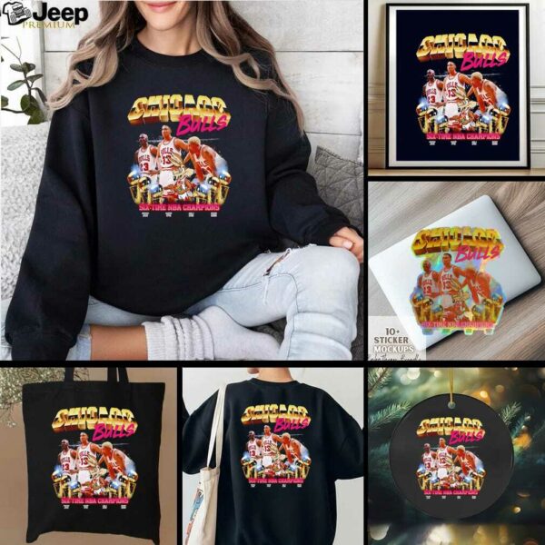 Michael Jordan x Scottie Pippen x Dennis Rodman x Wile E. Coyote Chicago Bulls Six Time NBA Champions shirt
