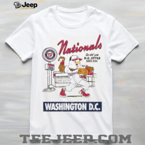 Mitchell and Ness Washington Nationals White Deli Mascot Short Sleeve T Shirt