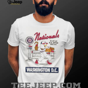 Mitchell and Ness Washington Nationals White Deli Mascot Short Sleeve T Shirt