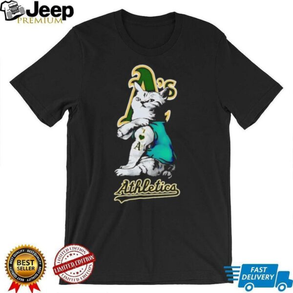 My cat loves Oakland Athletics shirt