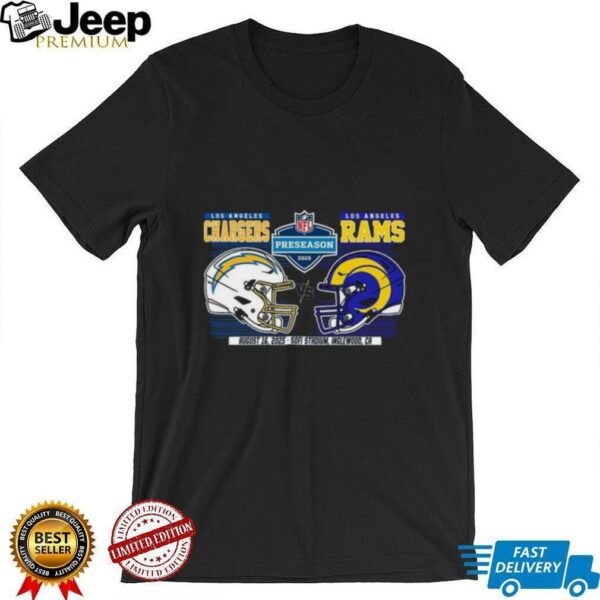 NFL Preseason Week 2 2025 Los Angeles Chargers Vs Los Angeles Rams Dueling Helmet shirt