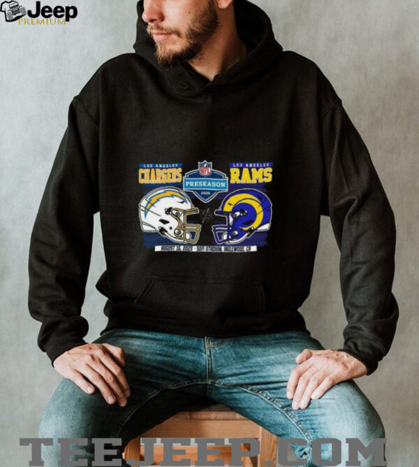 NFL Preseason Week 2 2025 Los Angeles Chargers Vs Los Angeles Rams Dueling Helmet shirt
