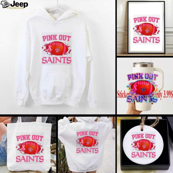 New Orleans Saints pink out ball pink ribbon shirt