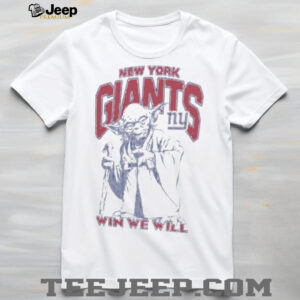 New York Giants Star Wars Yoda Win We Will Vintage Football T Shirt