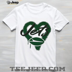 New York Jets Natural Spray Heart Boxy paint shirt
