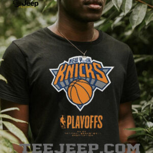 New York Knicks Black 2025 NBA Playoffs Alley Oop T...
