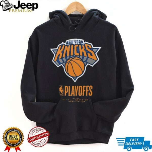 New York Knicks Black 2025 NBA Playoffs Alley Oop T Shirt