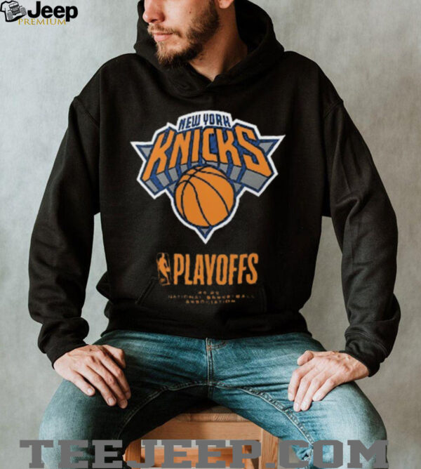 New York Knicks Black 2025 NBA Playoffs Alley Oop T Shirt