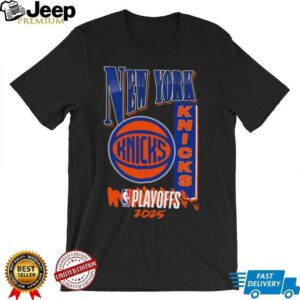 New York Knicks Black 2025 NBA Playoffs Hype T Shirt