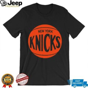 New York Knicks Mitchell & Ness Heather Charcoal Hardwood Classics MVP Logo T Shirt