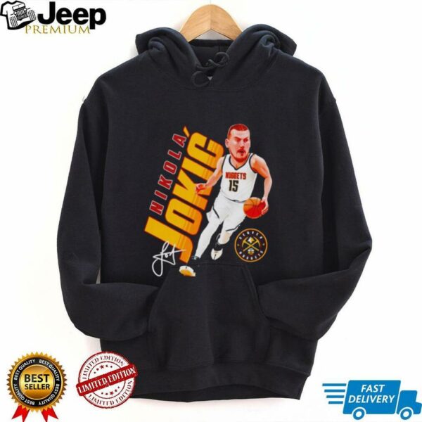 Nikola Jokic post moves caricature Denver Nuggets shirt