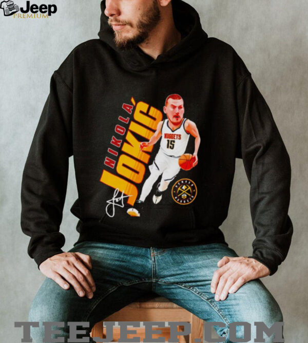 Nikola Jokic post moves caricature Denver Nuggets shirt