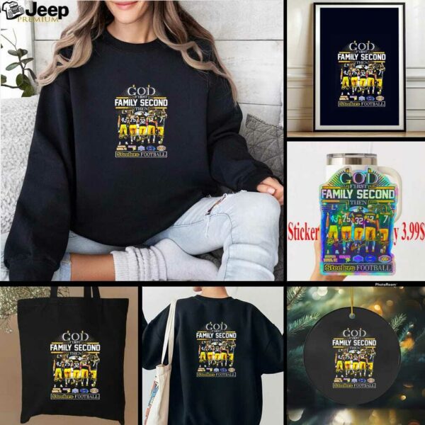 Official God first family second then 5X Super Bowl Champions Steelers football shirt