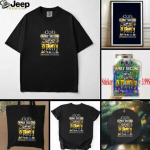 Official God first family second then 5X Super Bowl Champions Steelers football shirt