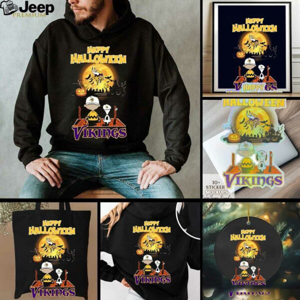Official Happy Halloween Minnesota Vikings X The Peanuts Snoopy And Charlie Brown Shirt