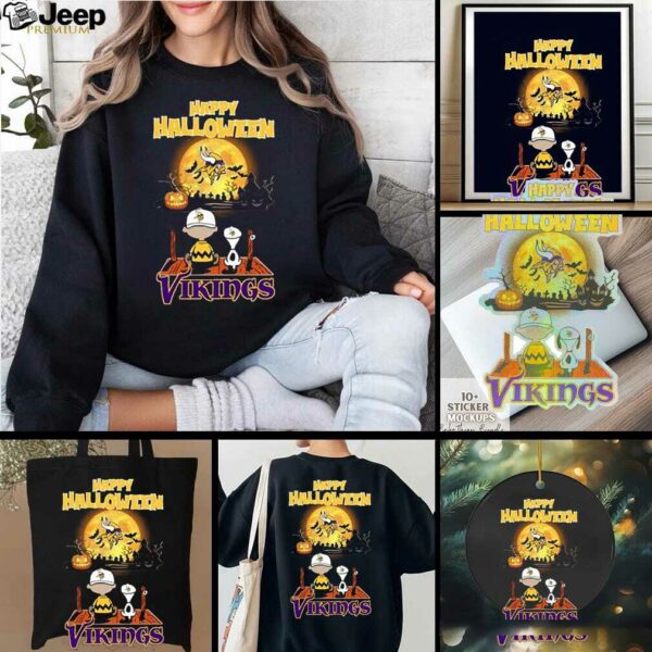Official Happy Halloween Minnesota Vikings X The Peanuts Snoopy And Charlie Brown Shirt