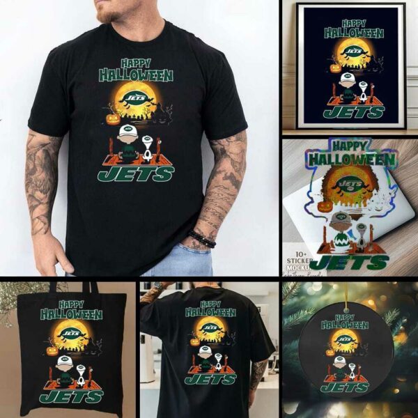 Official Happy Halloween New York Jets X The Peanuts Snoopy And Charlie Brown Shirt