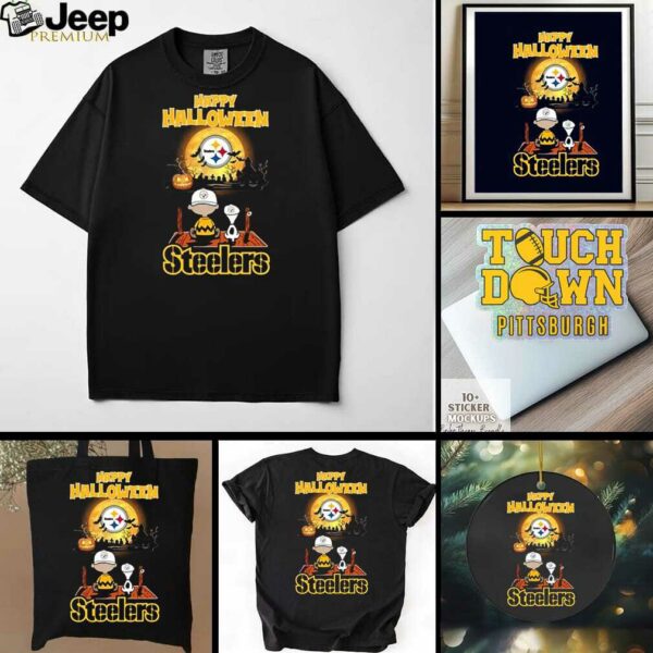 Official Happy Halloween Pittsburgh Steelers X The Peanuts Snoopy And Charlie Brown Shirt