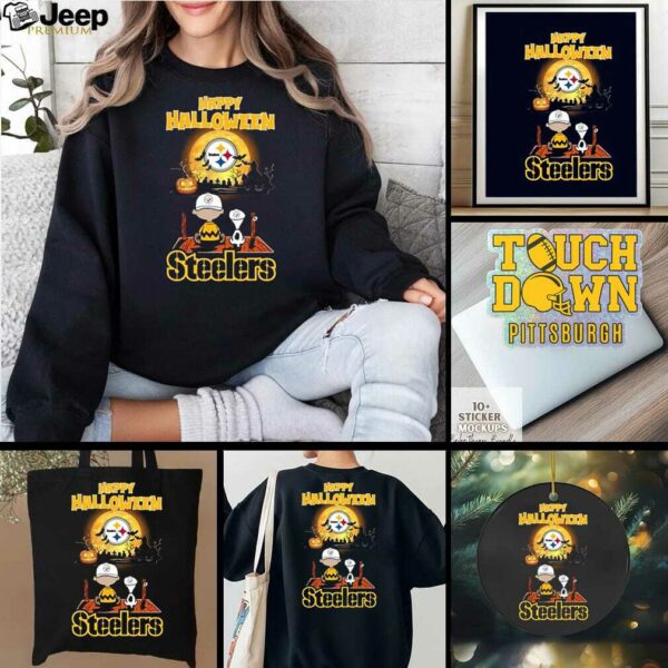 Official Happy Halloween Pittsburgh Steelers X The Peanuts Snoopy And Charlie Brown Shirt