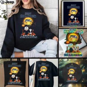 Official Happy Halloween Seattle Seahawks X The Peanuts Snoopy And Charlie Brown Shirt