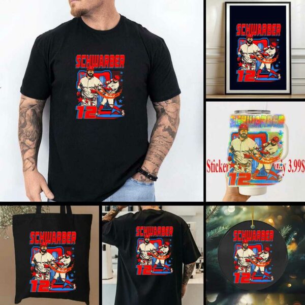 Official Kyle Schwarber 12 Philadelphia Phillies MLB Planet Euphoria Artwork t shirt