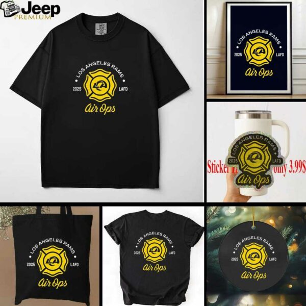 Official Los Angeles Rams x LAFD Air Ops Firefighter T Shirt