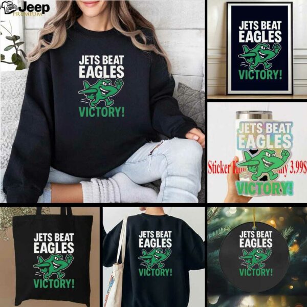 Official NFL 2025 New York Jets Beat Eagles Victory Mascot Shirt
