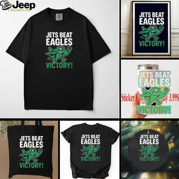Official NFL 2025 New York Jets Beat Eagles Victory Mascot Shirt