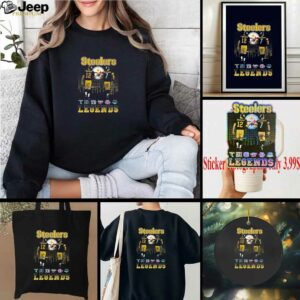 Official Pittsburgh Steelers Bradshaw Roethlisberger Football Legends 2025 Skyline Signatures Shirt