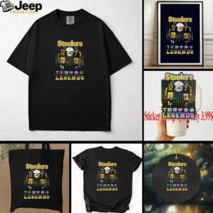 Official Pittsburgh Steelers Bradshaw Roethlisberger Football Legends 2025 Skyline Signatures Shirt