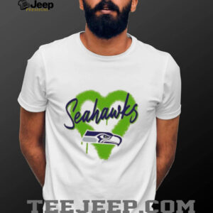 Official Seattle Seahawks Spray Heart Boxy T Shirt