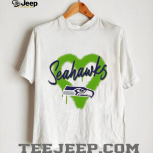 Official Seattle Seahawks Spray Heart Boxy T Shirt