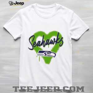 Official Seattle Seahawks Spray Heart Boxy T Shirt
