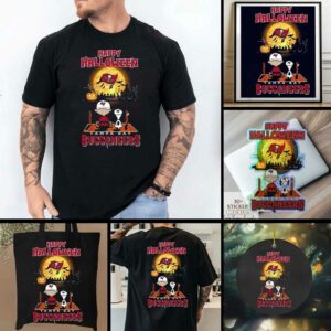 Official Snoopy And Charlie Brown X Tampa Bay Buccaneers Happy Halloween T Shirt