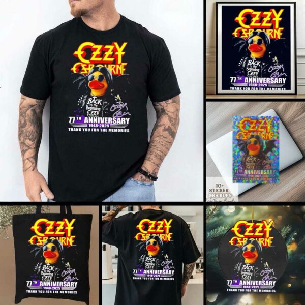 Ozzy Osbourne 77th anniversary 1948 2025 thank you for the memories signature shirt