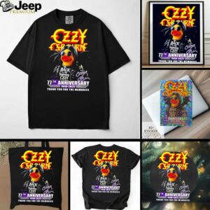 Ozzy Osbourne 77th anniversary 1948 2025 thank you for the memories signature shirt