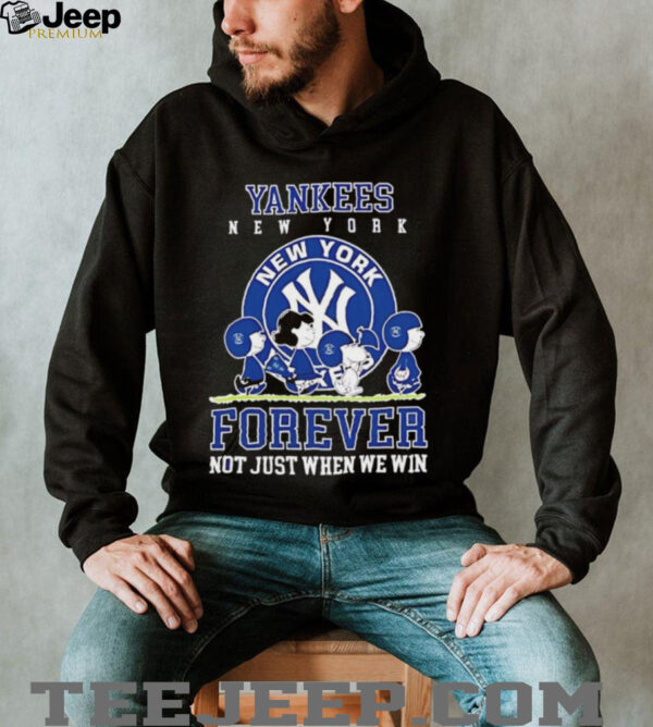 Peanuts Charlie Brown Snoopy New York Yankees baseball forever not just when we win shirt