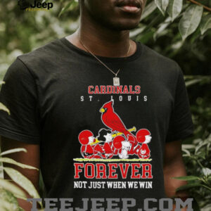 Peanuts Charlie Brown Snoopy St Louis Cardinals baseball forever not just when we win shirt