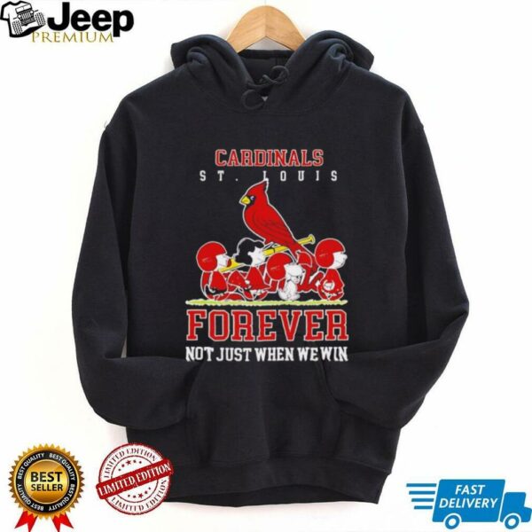 Peanuts Charlie Brown Snoopy St Louis Cardinals baseball forever not just when we win shirt