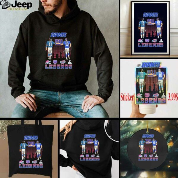 Phil Simms And Eli Manning New York Giants Legends Skyline T shirts