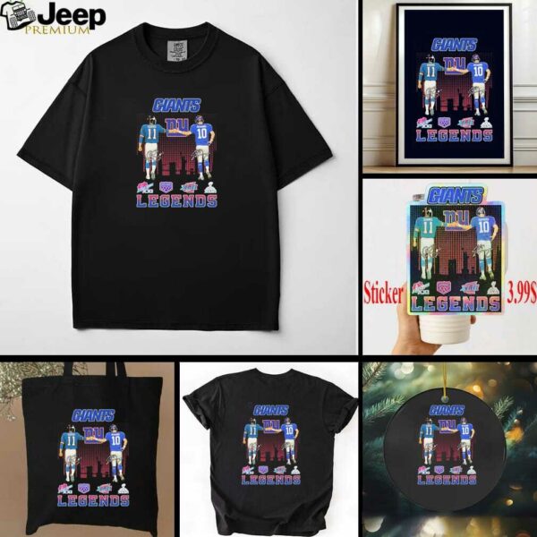 Phil Simms And Eli Manning New York Giants Legends Skyline T shirts