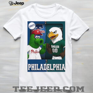 Philadelphia Eagles and Philadelphia Phillies mascot play card shirt