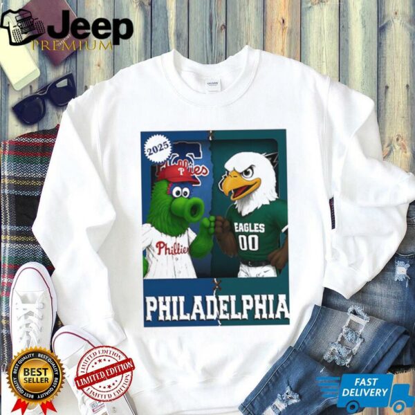 Philadelphia Eagles and Philadelphia Phillies mascot play card shirt