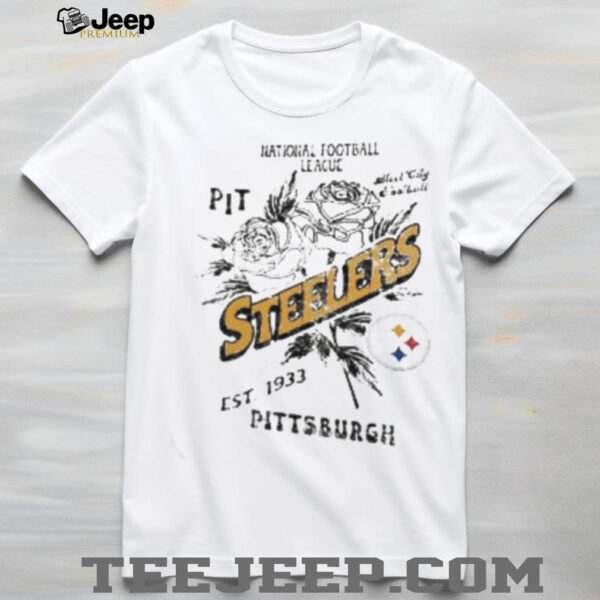 Pittsburgh Steelers National Football League PIT Steel City football Stripe Distressed Raglan shirt